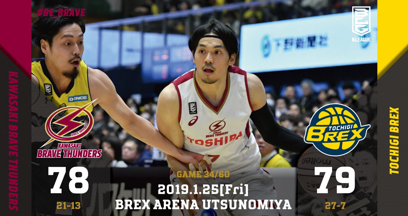 1 25 B League 2018 19 第21節 Game1 川崎 78 79 栃木 川崎ブレイブサンダース