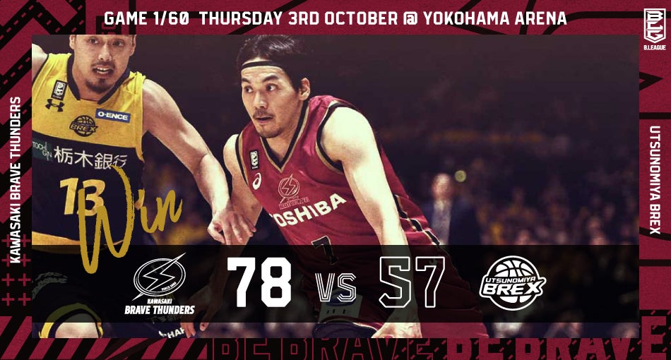10 3 B League 19 第1節 Game1 1 60 川崎 78 57 宇都宮 川崎ブレイブサンダース 10 3 B League 19 第1節 Game1 1 60 川崎 78 57 宇都宮 川崎ブレイブサンダース